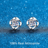 Sterling Silver Diamond Earrings 1ct VVS1 Lab Moissanite Studs