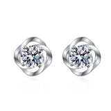 Sterling Silver Diamond Earrings 1ct VVS1 Lab Moissanite Studs