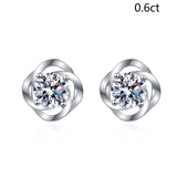 Sterling Silver Diamond Earrings 1ct VVS1 Lab Moissanite Studs