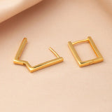 Sterling Silver Hoop Earrings Geometric Plate 925 Jewelry