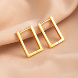 Sterling Silver Hoop Earrings Geometric Plate 925 Jewelry