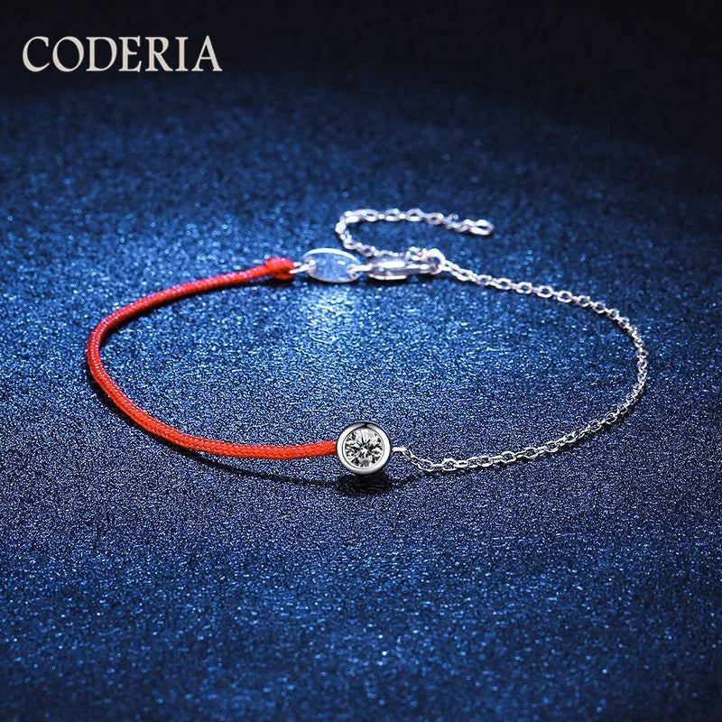 Sterling Silver Moissanite Bubble Bracelet Platinum Plated Lucky Bracelet