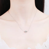 Sterling Silver Moissanite Necklace 0.5ct Evil Eye Pendant Necklace