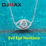 Sterling Silver Moissanite Necklace 0.5ct Evil Eye Pendant Necklace