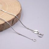 Real Silver Snake Necklace 16-18inchL with Small Beads
