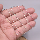 Real Silver Snake Necklace 16-18inchL with Small Beads
