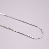 Real Silver Snake Necklace 16-18inchL with Small Beads