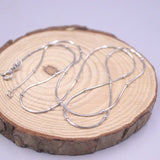 Real Silver Snake Necklace 16-18inchL with Small Beads