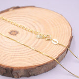 Real Silver Necklace Women Gold-color Chain 0.7mm 925 Box Necklace