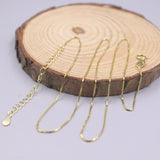 Real Silver Necklace Women Gold-color Chain 0.7mm 925 Box Necklace