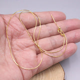Real 925 Sterling Silver Snake Necklace Women Gold 18inch Chain Adjustable