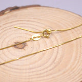 Real 925 Sterling Silver Snake Necklace Women Gold 18inch Chain Adjustable