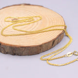 Real 925 Silver Necklace Women Gold-color Chain 1.3mm Wheat 16-22inchL