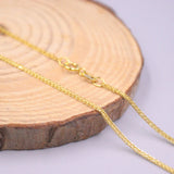 Real 925 Silver Necklace Women Gold-color Chain 1.3mm Wheat 16-22inchL