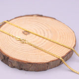 Real Silver Necklace Women Gold-color Chain 1.5mm 925 Wheat Necklace