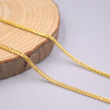 Real Silver Necklace Women Gold-color Chain 1.5mm 925 Wheat Necklace