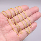 Real Silver Necklace Women Gold-color Chain 1.5mm 925 Wheat Necklace