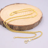 Real Silver Necklace Women Gold-color Chain 1.5mm 925 Wheat Necklace