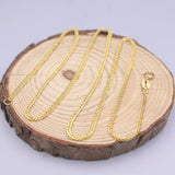 Real Silver Necklace Women Gold-color Chain 1.5mm 925 Wheat Necklace