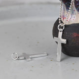 Sterling Silver Cross Necklace Pendant for Women Men Lover