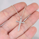 Sterling Silver Cross Necklace Pendant for Women Men Lover
