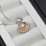 Real Freshwater Pendant Necklace Anniversary Gift With Chain