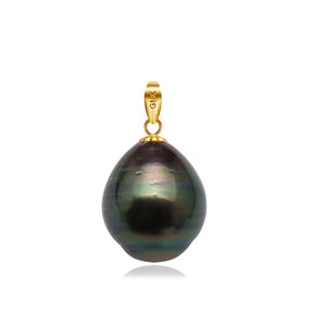 Tahitian Pearl Pendant 18K Baroque Pearl Necklace