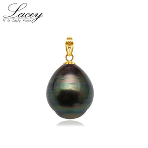 Tahitian Pearl Pendant 18K Baroque Pearl Necklace