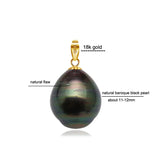 Tahitian Pearl Pendant 18K Baroque Pearl Necklace
