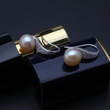 Natural Freshwater Pearl Earrings, 925 Silver Bridal Party Jewelry