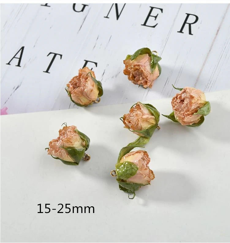 12pcs/lot Rose Flower Charms for DIY Jewelry Making