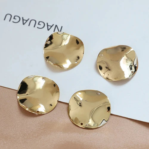 Copper Wave Round Pendant DIY Jewelry Earrings Materials