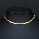 24K Gold Plated 4MM Blade Necklace Snake Bone Chain