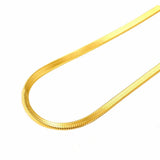 24K Gold Plated 4MM Blade Necklace Snake Bone Chain