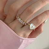 Geometric Zircon Opening Ring Hand Accessories