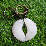 Natural Chinese Jade Dragon Phoenix Pendant KeyChain Jewelry