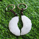 Natural Chinese Jade Dragon Phoenix Pendant KeyChain Jewelry