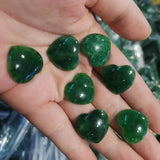Natural Jadeite Heart-Shaped Stone for Inlay Unpolished Back