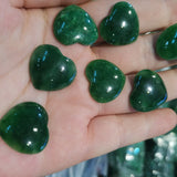 Natural Jadeite Heart-Shaped Stone for Inlay Unpolished Back