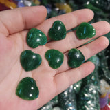 Natural Jadeite Heart-Shaped Stone for Inlay Unpolished Back