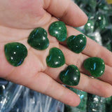 Natural Jadeite Heart-Shaped Stone for Inlay Unpolished Back