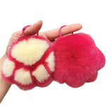 Animal Fur Schoolbag Pendants Keychain Plush Cat Paws
