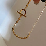 Pearl Chain Bracelet Women Stainless Steel Minimalist Jewelry