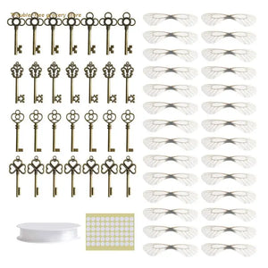 Dragonfly Wing Skeleton Key Charms Decorations