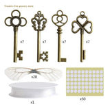 Dragonfly Wing Skeleton Key Charms Decorations