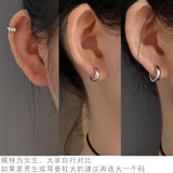 925 Silver Glossy Men's Earrings Single All-match