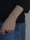 925 Sterling Silver Minimalist Line Bracelet Female Snake Bone Chain