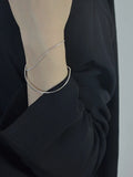 925 Sterling Silver Minimalist Line Bracelet Female Snake Bone Chain