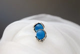 925 Silver Chalcedony Earrings Retro Distressed Style