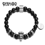 Reamor Crown Skull King Beads Bracelet